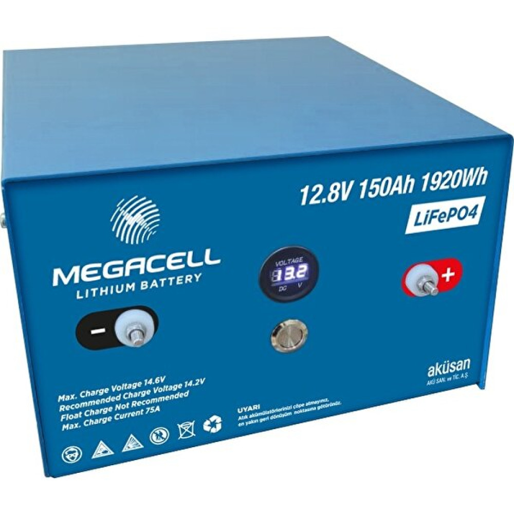 Megacell 12.8 V 150 Ah Lityum / Lifepo4 Akü Akü Fiyatı