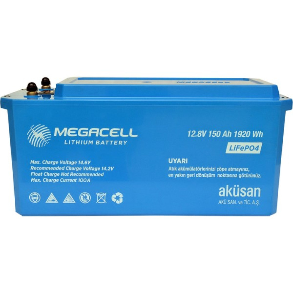 Megacell 12,8V-150 Ah Marin Lityum Demir Fosfat Akü - Lifepo4 Akü Fiyatı