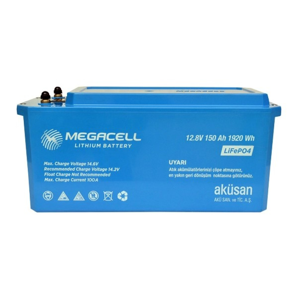 Megacell 12.8V 150AH Lifepo4 Lityum Demir Fosfat Akü ABS KASA 150 A Amber 12 V Volt Lifepo4 Akü Fiyatı