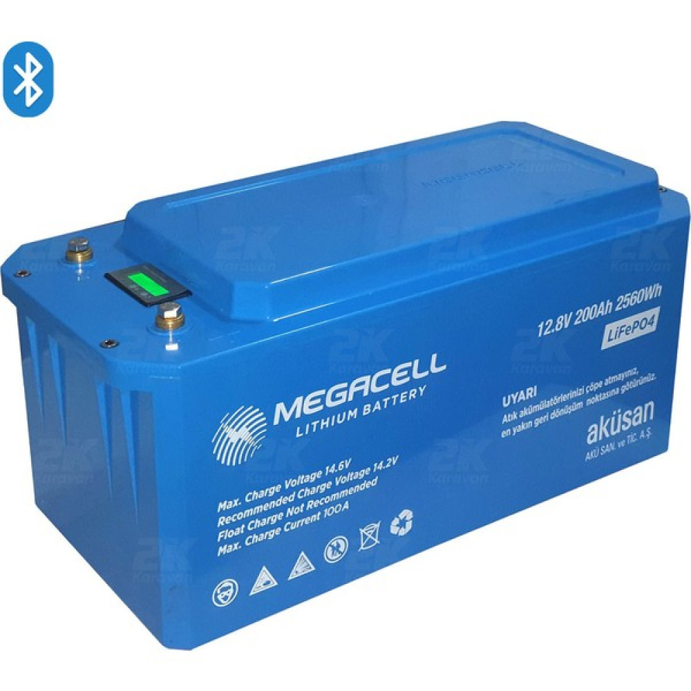 Megacell 12.8V 200AH Bluetooth Lifepo4 Abs Lityum Akü Oto Seyahat Ürünleri Fiyatı