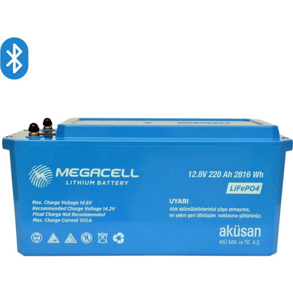 Megacell 12.8V 220AH Bluetooth Lifepo4 Abs Lityum Akü Oto Seyahat Ürünleri Fiyatı