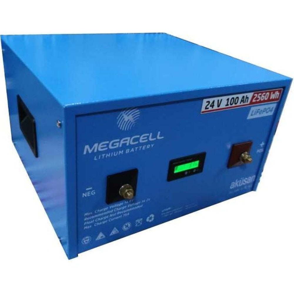 Megacell 25.6V 100AH Lifepo4 Lityum Demir Fosfat Akü Akü Fiyatı