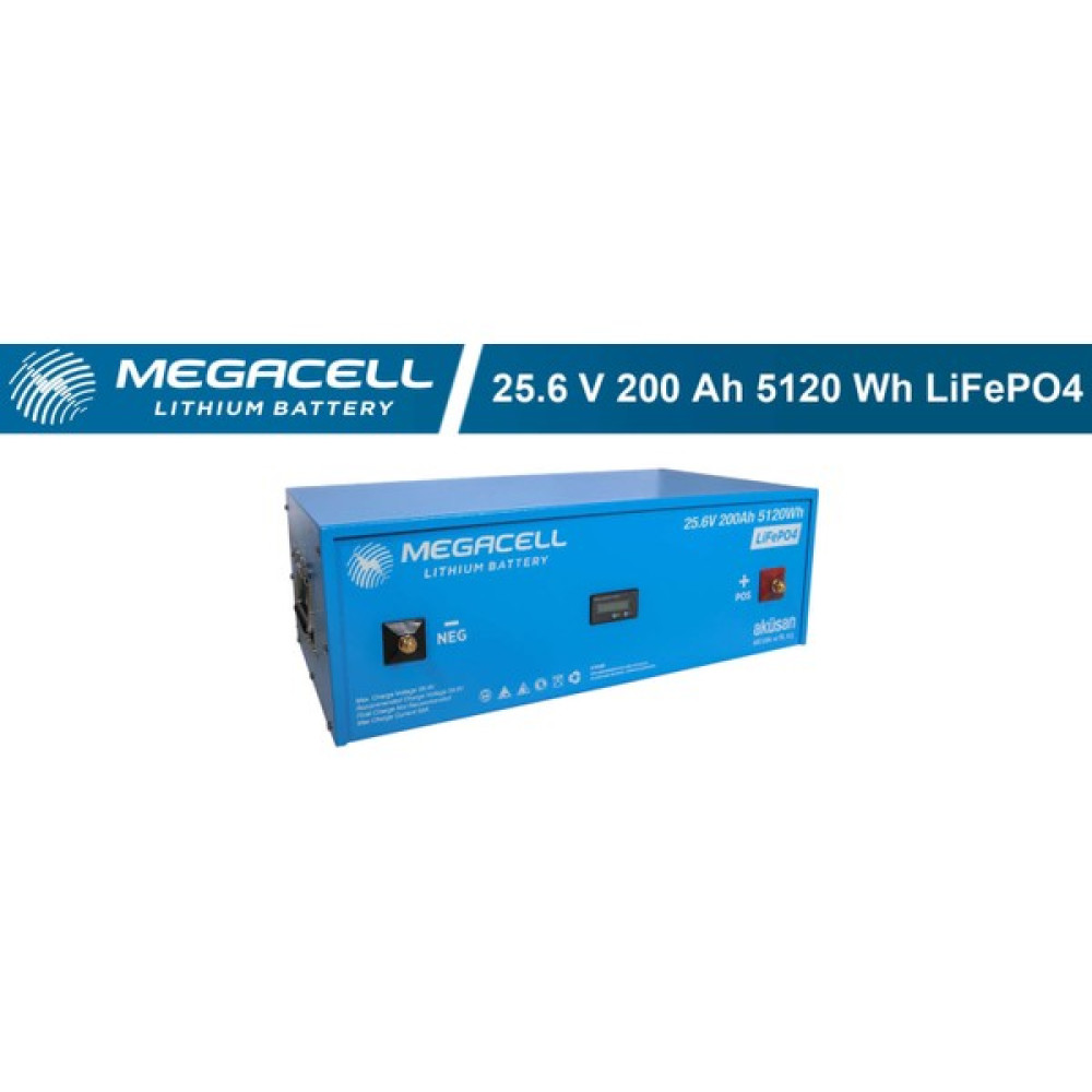 Megacell 25,6V 200AH Lifepo4 Lityum Demir Fosfat Akü Akü Fiyatı