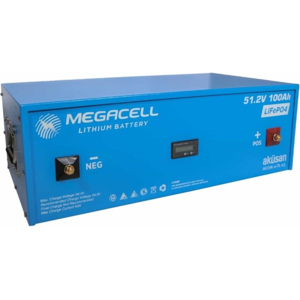 Megacell 51,2V 100AH Lifepo4 Lityum Demir Fosfat Akü Akü Fiyatı