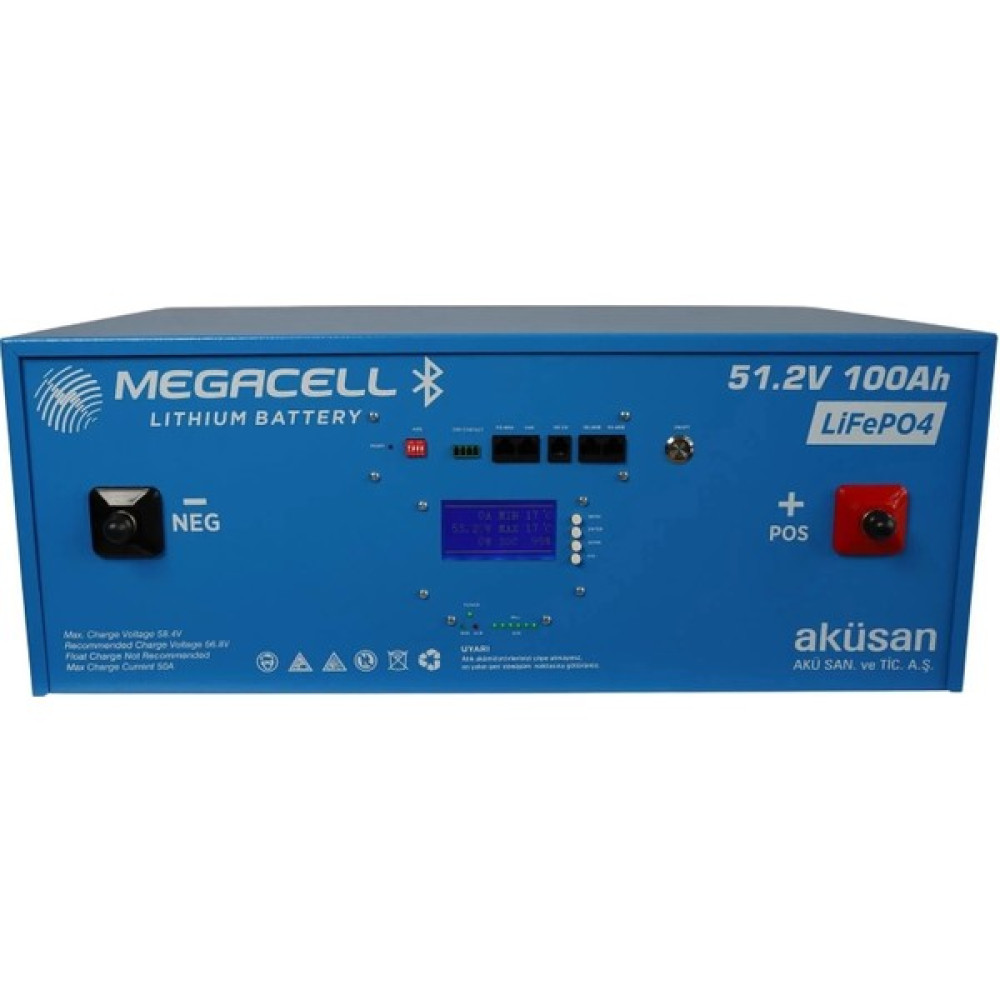 Megacell 51,2V 100AH Lifepo4 Lityum Demir Fosfat Akü(Smarthaberleşmeli) Oto Boyaları Fiyatı