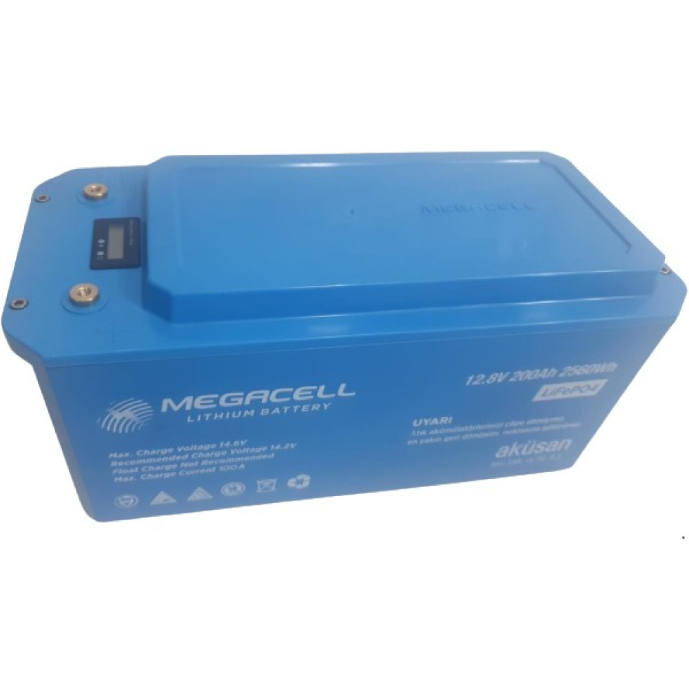Megacell Lifepo4 12.8V 200AH Karavan/marin Abs Lityum Demir Fosfat Akü Akü Fiyatı