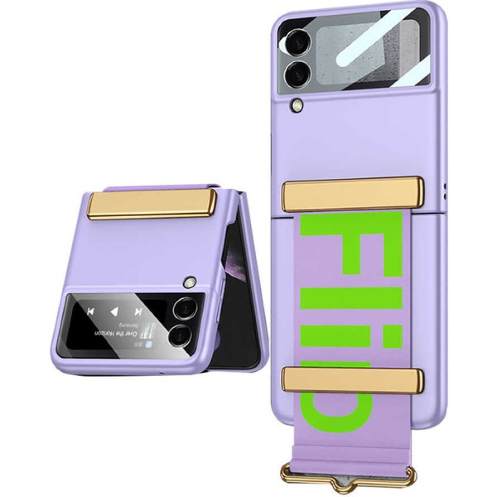 Megafox Samsung Galaxy Z Flip 3 Kılıf Flio Kayar Bantlı Kıpta Kapak Lüx Görünüm Şık Tasarım Kılıf - Mor Cep Telefonu Kılıfı Fiyatı