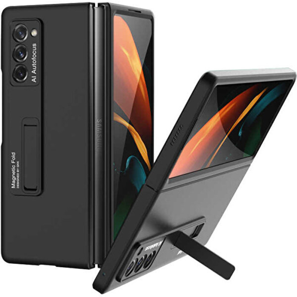 Megafox Samsung Galaxy Z Fold 2 Kılıf Ultra Ince Kamera Korumalı Manyetik Z- Stand Protective Kapak - Siyah Cep Telefonu Kılıfı Fiyatı