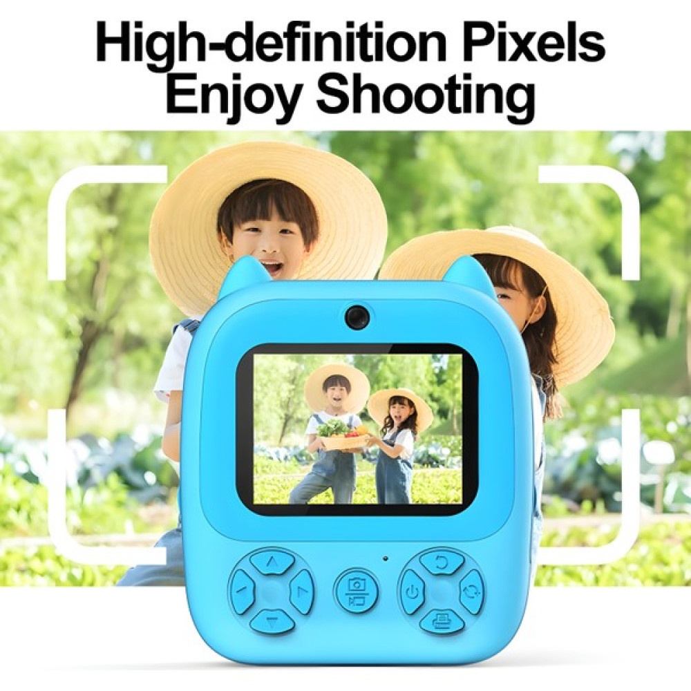 Megamus Çocuklar Için Anında Baskı 1080P Hd Mini Kamera Gamestoys Şarj Edilebilir fotoğraf kağıdı - Mavi Dijital Fotoğraf Makineleri Fiyatı