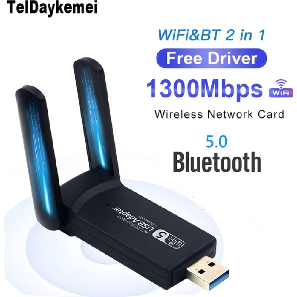 Megamus Pc Için Çift Anten Bt5.0 Wifi 2'si Bir Arada Çift Bantlı AC1300MBPS Usb3.0 Wifi Adaptörü Wireless Adaptör Fiyatı