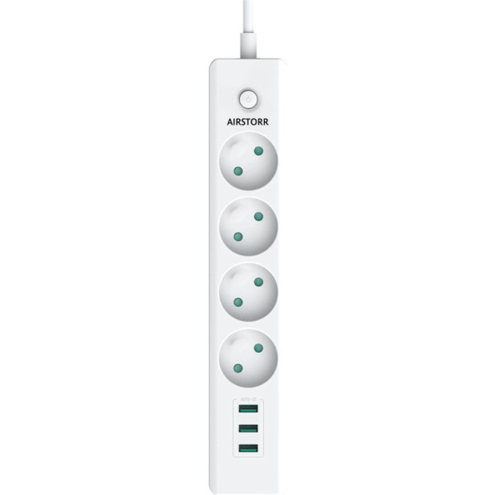 Megamus Termal Akım Korumalı 4’lü Grup Priz Uzatma Kablosu 3x USB 2m Kablo 2500W + Mini LED Hediye - Beyaz Prizler Fiyatı