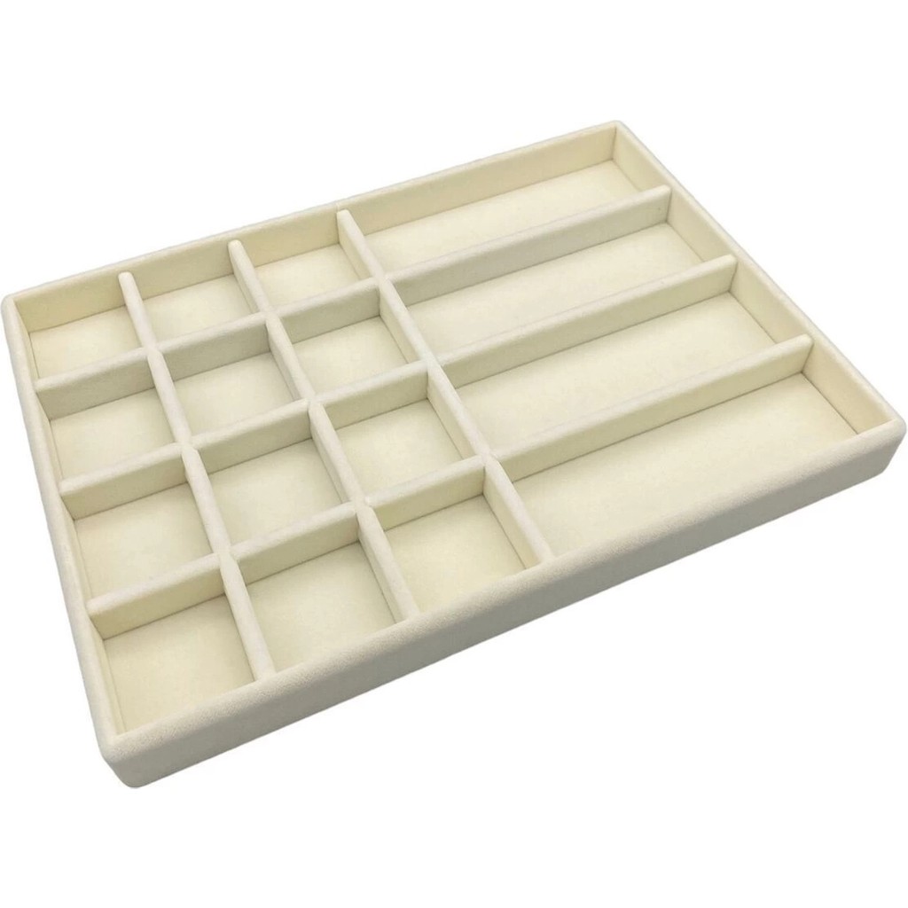 Megass Dekor Paris Model Süet Kumaş Krem Renk 24/34 cm Takı Sergileme Standı - 34/24 Diğer Fiyatı