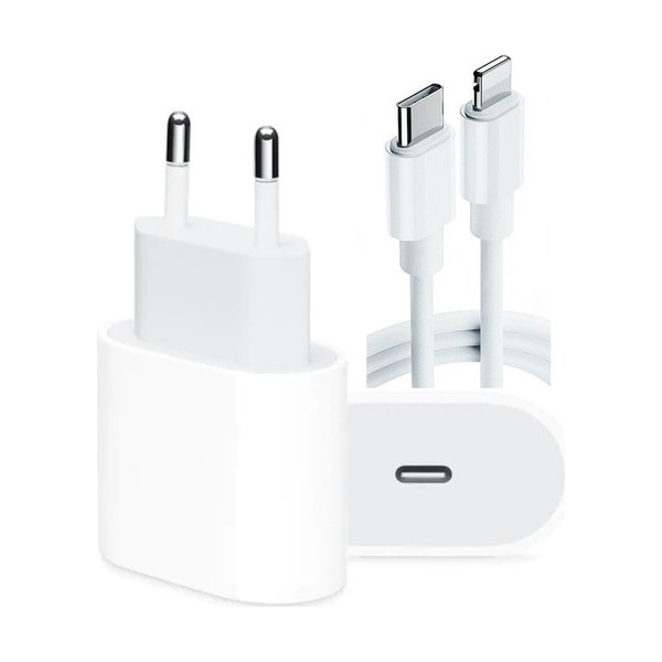 Megatech Apple iPhone Uyumlu 20W USB C Hızlı Şarj Adaptörü + USB C Şarj Kablosu - Beyaz Cep Telefonu Şarj Cihazı Fiyatı