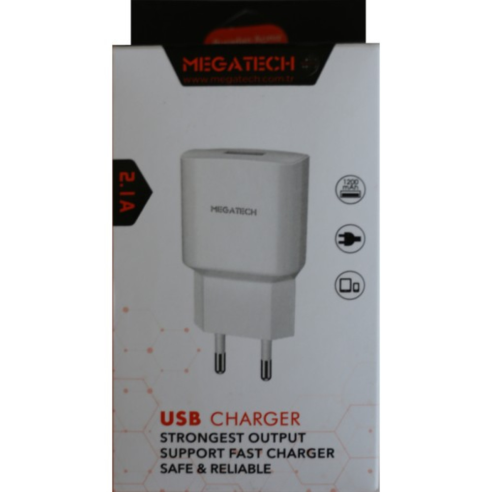 Megatech CC01 2100MAH Ev Şarj Kafası - Beyaz Cep Telefonu Şarj Cihazı Fiyatı