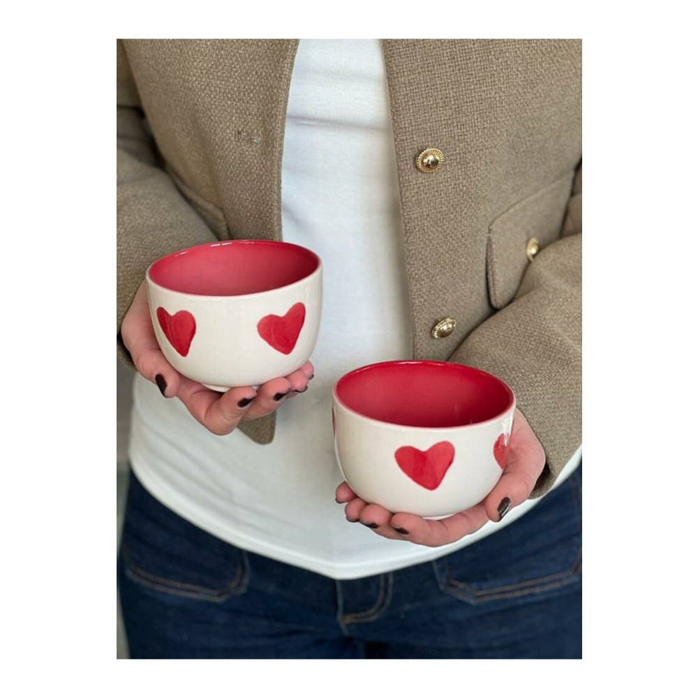 MeGgDecor 2 Lİ İÇİ DOLU KALPLİ ÇEREZLİK KASE Kase Fiyatı