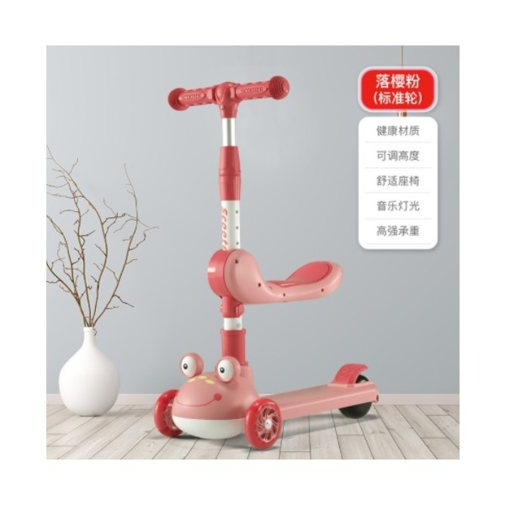 Megs Drummer Çocuk Scooter 2'si 1 Arada Scooter Tek Düğme Katlanır Flaş Tekerlek Çocuk Yo-Yo (Yurt Dışından) - Açık Pembe Açık Hava, Deniz ve Spor Oyuncakları Fiyatı