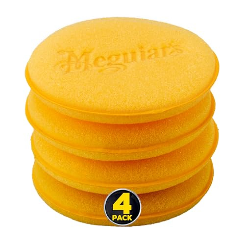 Meguiar's 4" Foam Applicator Pads, 24 Count - Ultra-Soft Hand Applicators with a Tight-Cell Foam Construction for a Smooth Application of Waxes, Polishes, Tire Dressing, Protectants and More, 24 Pack