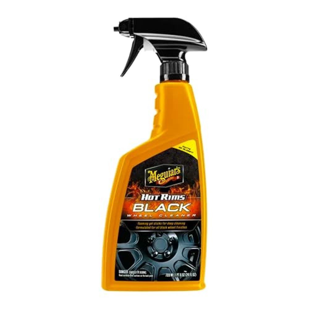 Meguiar's Hot Rims Black Wheel Cleaner - Powerful Formula to Easily Remove Stubborn Brake Dust & Tough Grime - 24 Oz