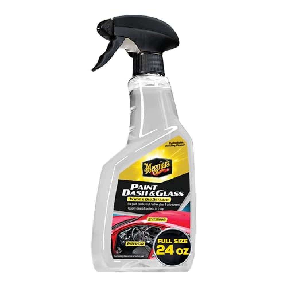 Meguiar’s Paint, Dash & Glass - This Advanced Car Detailer is Perfect to Quickly Clean and Protect Your Car Inside & Out, Hydrophobic Boosted Car Cleaning for Paint, Plastic, Glass & More! 24 Oz Spray