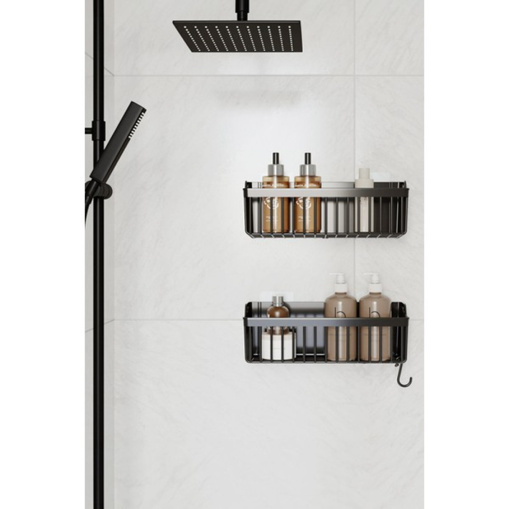 Mehat Yapışkanlı Banyo Rafı, 2'li Banyo Düzenleyici, Duş Şampuanlık, Duşakabin Rafı, Banyo Organizeri Syah Banyo Askılık Fiyatı