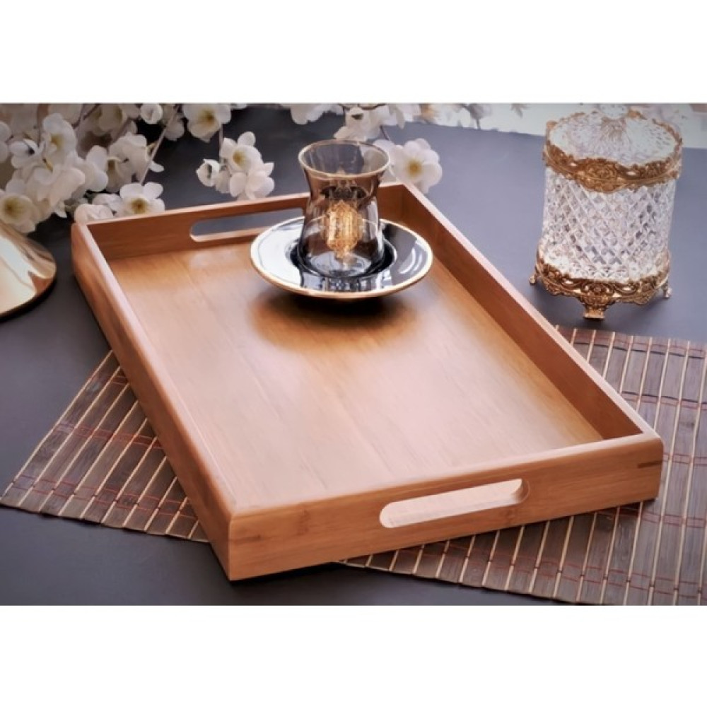 Mehay Home Bambu Büyük Sunum Tepsi-Çay Kahve Tepsisi 40CMX30CM Servis Tepsisi Fiyatı