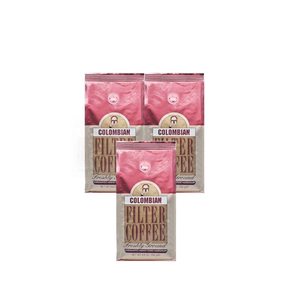 Mehmet Efendi Colombian Filtre Kahve 250 gr 3lü Set Filtre Kahve Beden Kahve Fiyatı