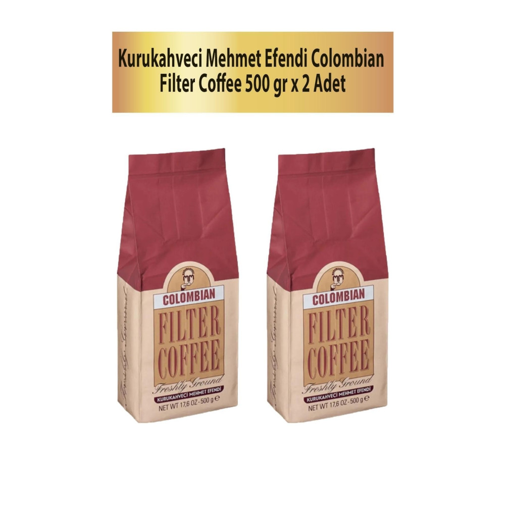 Mehmet Efendi Kurukahveci Colombian Filtre Kahve 500 Gr X 2 Adet Filtre Kahve Beden Kahve Fiyatı