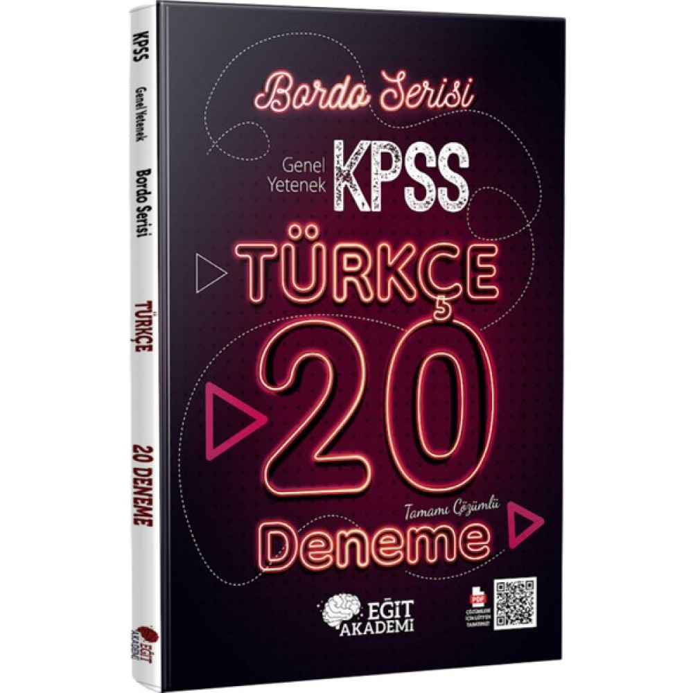 Mehmet Eğit KPSS Türkçe Tamamı Çözümlü 20 Bordo Deneme Sınavı Ders Sınav Kitapları Fiyatı