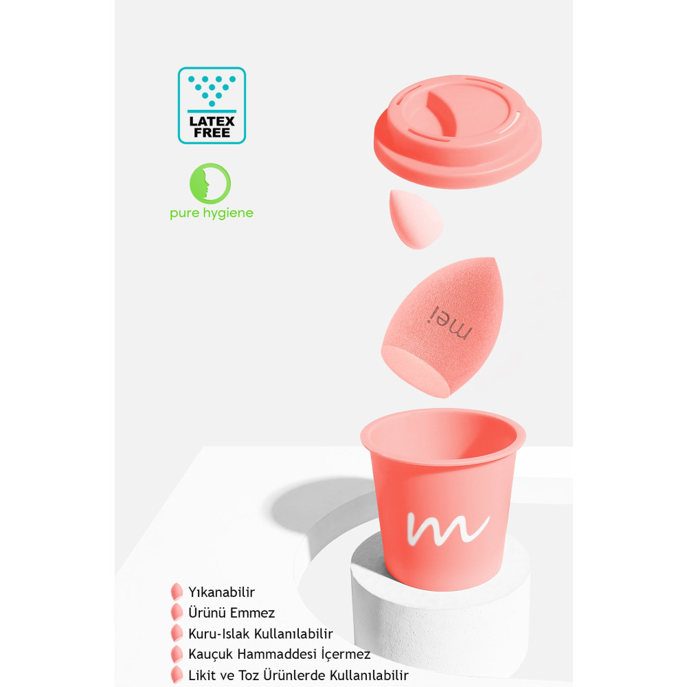 mei Makyaj Süngeri Fondöten Emmeyen Sponge Coffee Cup Hijyenik Flamingo Pink 1 Pro 1 Mini Makyaj Fırça ve Aksesuarları Fiyatı