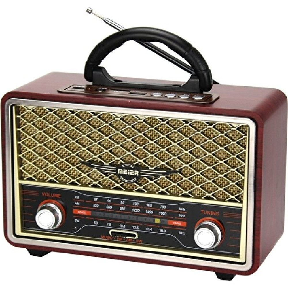 Meier 156BT Şarjlı Nostaljik Radyo Usb/sd/mp3/bluetooth - Açık Kahverengi Alarmlı Saatler & Radyolar Fiyatı