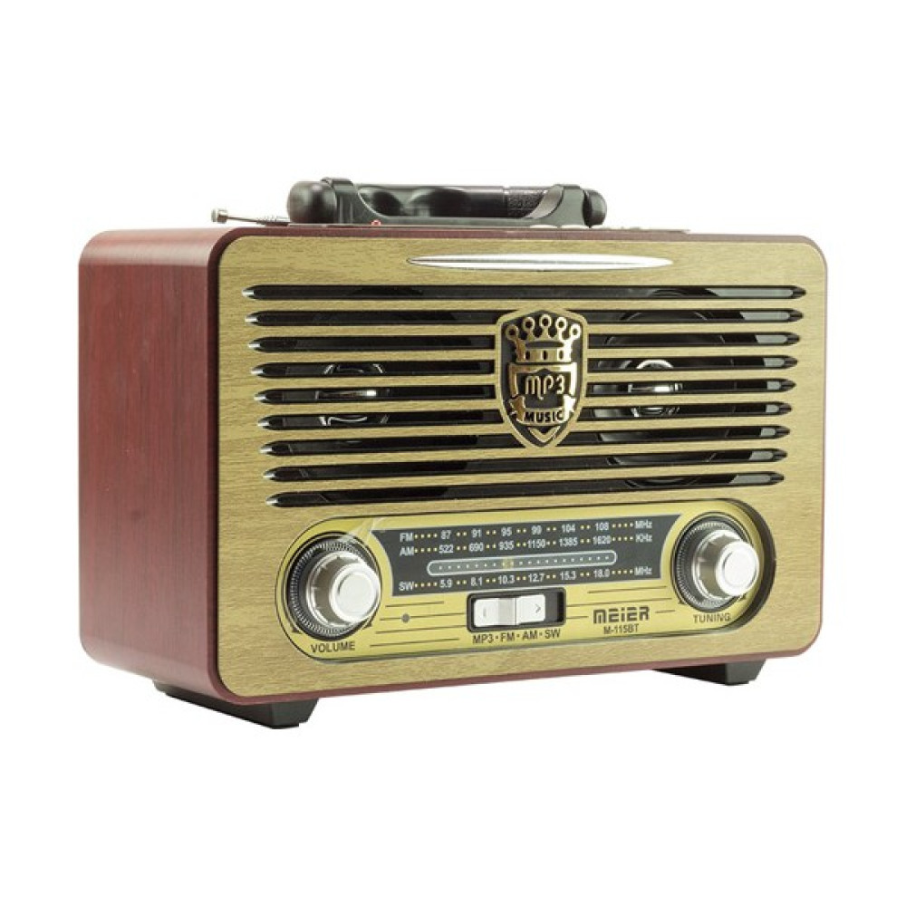 Meier M-115BT Nostaljik Şarjlı Radyo Bluetooth Mp3 Sd - Açık Kahverengi Alarmlı Saatler & Radyolar Fiyatı