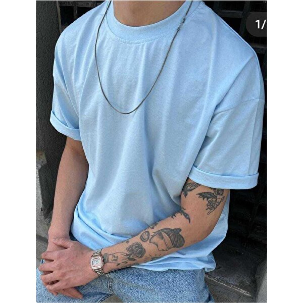 Meilifeng Unisex Baskısız Oversize Penye T-Shirt Pamuk Erkek T-shirt Fiyatı