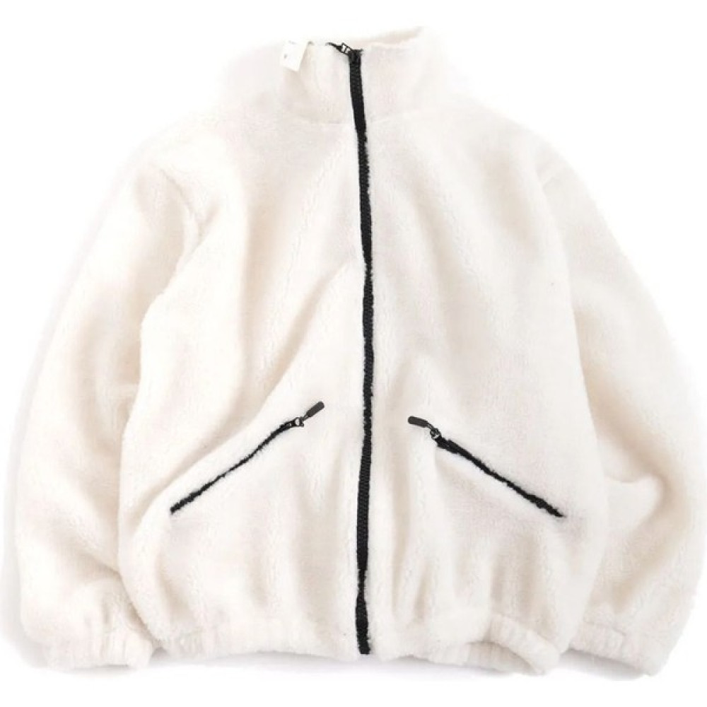 MEİLİFENG Unisex Fermuarlı Cepli Oversize Peluş Ceket Erkek Ceket Fiyatı