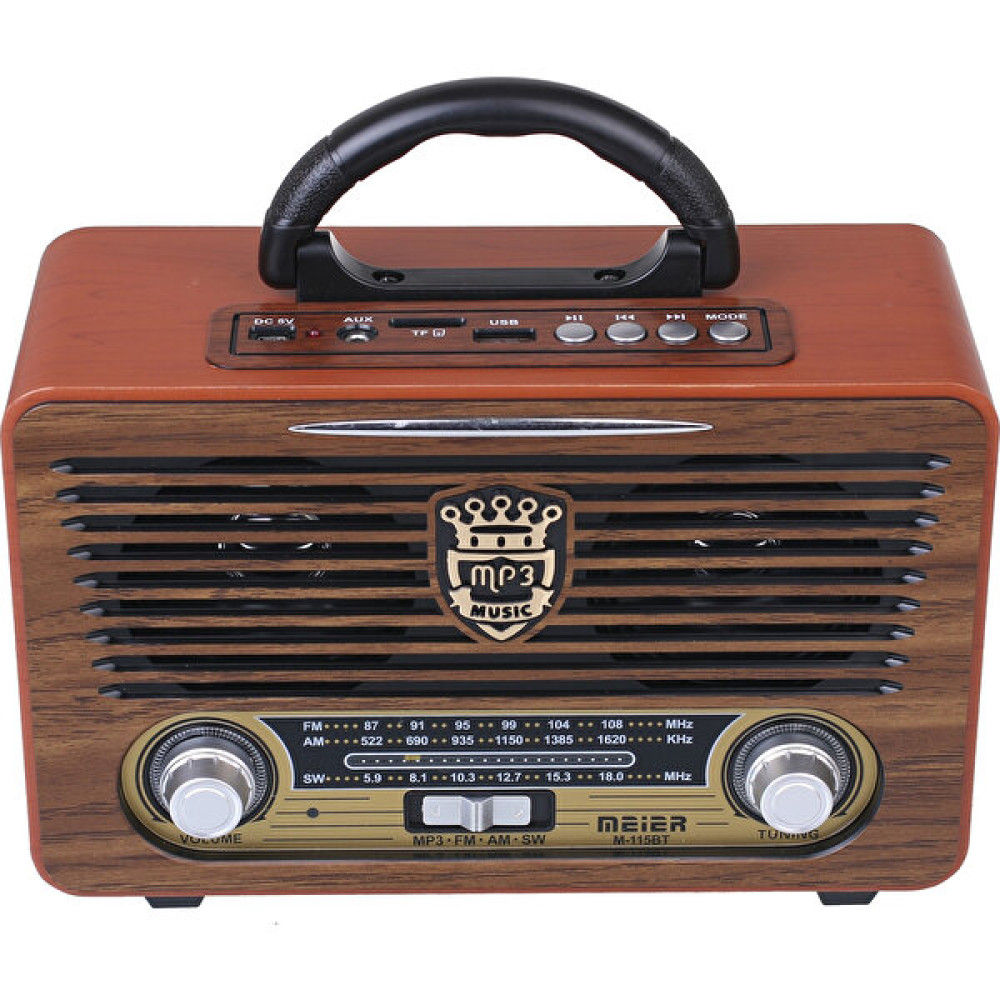 Meirer M115 Dvs Usb Sd Bluetooth Nostaljik Radyo Alarmlı Saatler & Radyolar Fiyatı
