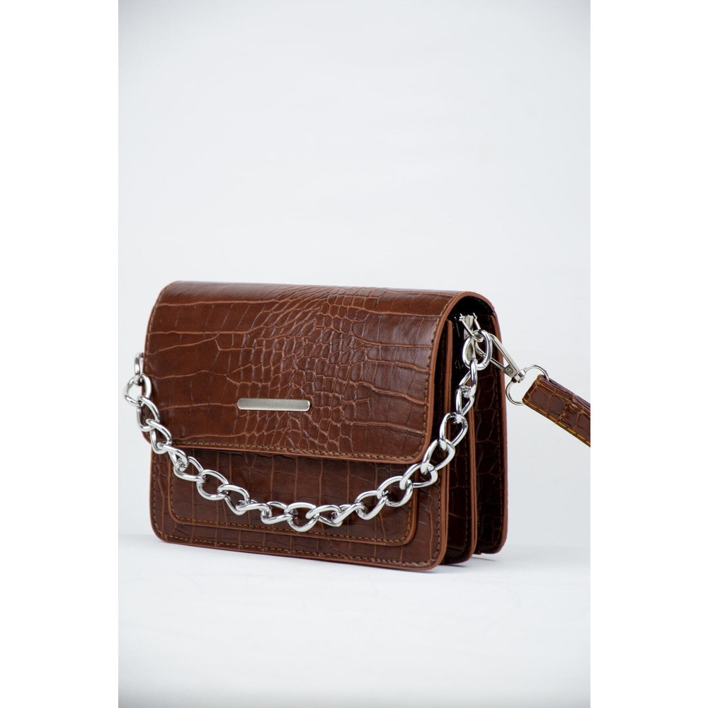 MEİZEN Taba Kadın Timsah Desenli Clutch Baget Zincir Askılı Çanta Unisex Çanta & Cüzdan ve Seyahat Çantaları Fiyatı