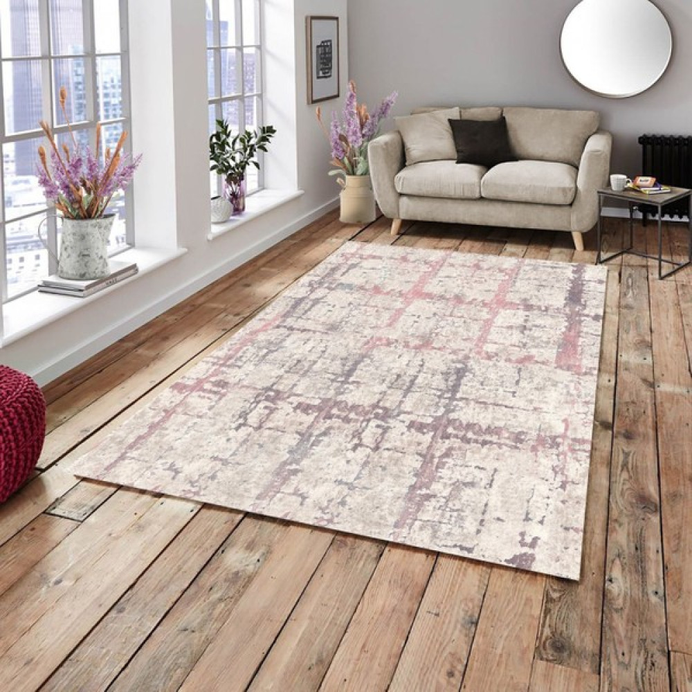 Meka Home Jet Pembe Model Lastikli Kadife Halı Örtüsü - 200 x 300 cm - Bej - Pembe Salon & Oturma Odası Tekstili Fiyatı