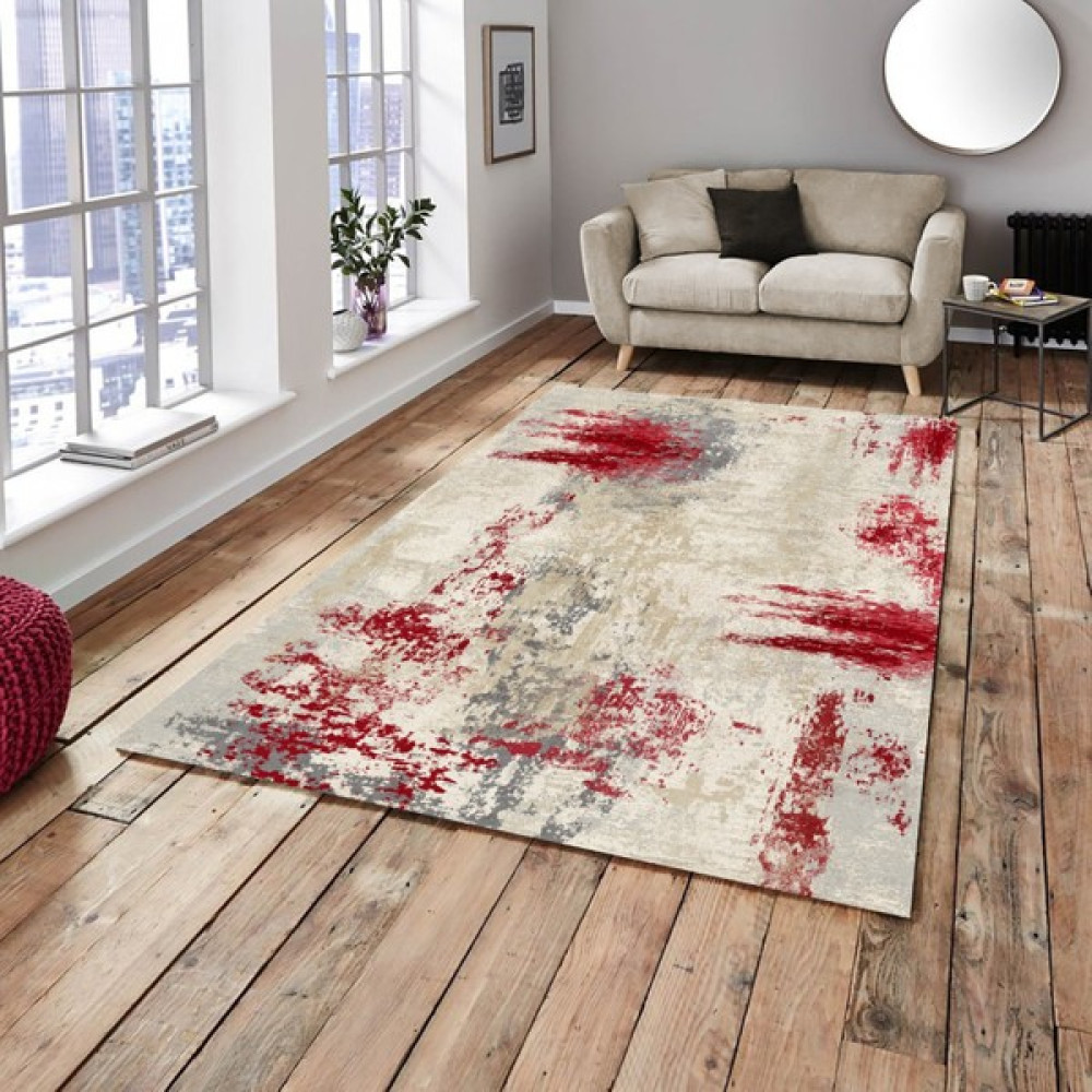 Meka Home Yeni Kırmızı Jet Model Lastikli Halı Örtüsü - 160 x 230 cm Salon & Oturma Odası Tekstili Fiyatı