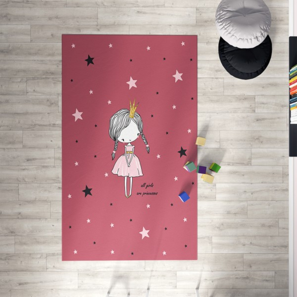 Mekta Home Çocuk Odası Bebek Odası Pembe Antialerjik Çocuk Halısı MKTH-042 - 55 x 100 cm Bebek Odası Halı Fiyatı
