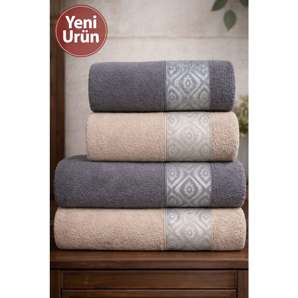 Mela Home Göz 4'lü Banyo Havlu Seti Hamam Takımı- El ve Yüz Havlusu- Çeyiz - Hediyelik 100% Pamuk - 90 x 145 cm - Çok Renkli El / Yüz Havlusu Fiyatı