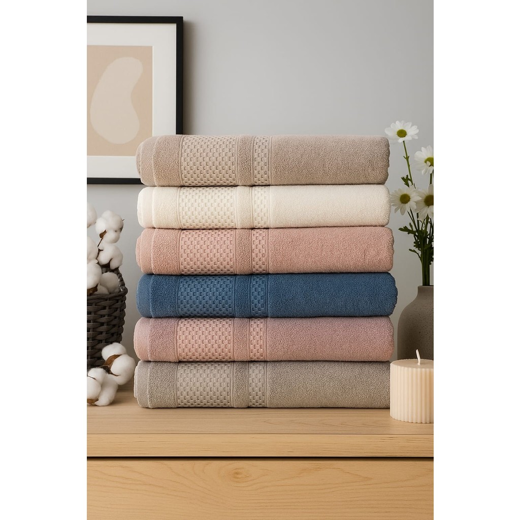 Mela Home Petek Desenli 50*90 cm 6'lı El ve Yüz Havlusu - Havlu Seti- Çeyizlik- Hediyelik - Mutfak %100 Pamuk - 50 x 90 cm - Çok Renkli El / Yüz Havlusu Fiyatı
