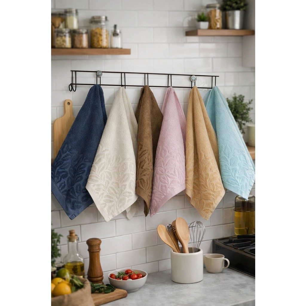 Mela Home Yasemin 30*50 cm 6'lı Mutfak Havlusu - El ve Yüz Havlusu - Kurulama Bezi %100 Pamuk - 30 × 50 cm - Çok Renkli El / Yüz Havlusu Fiyatı