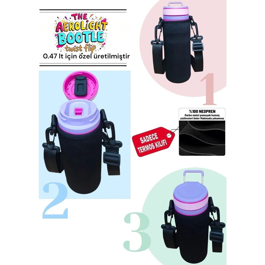 Mela The Aerolight Twinst Flip 0.47 Lt Neopren Termos Kılıfı ve Omuz Askısı Diğer Fiyatı