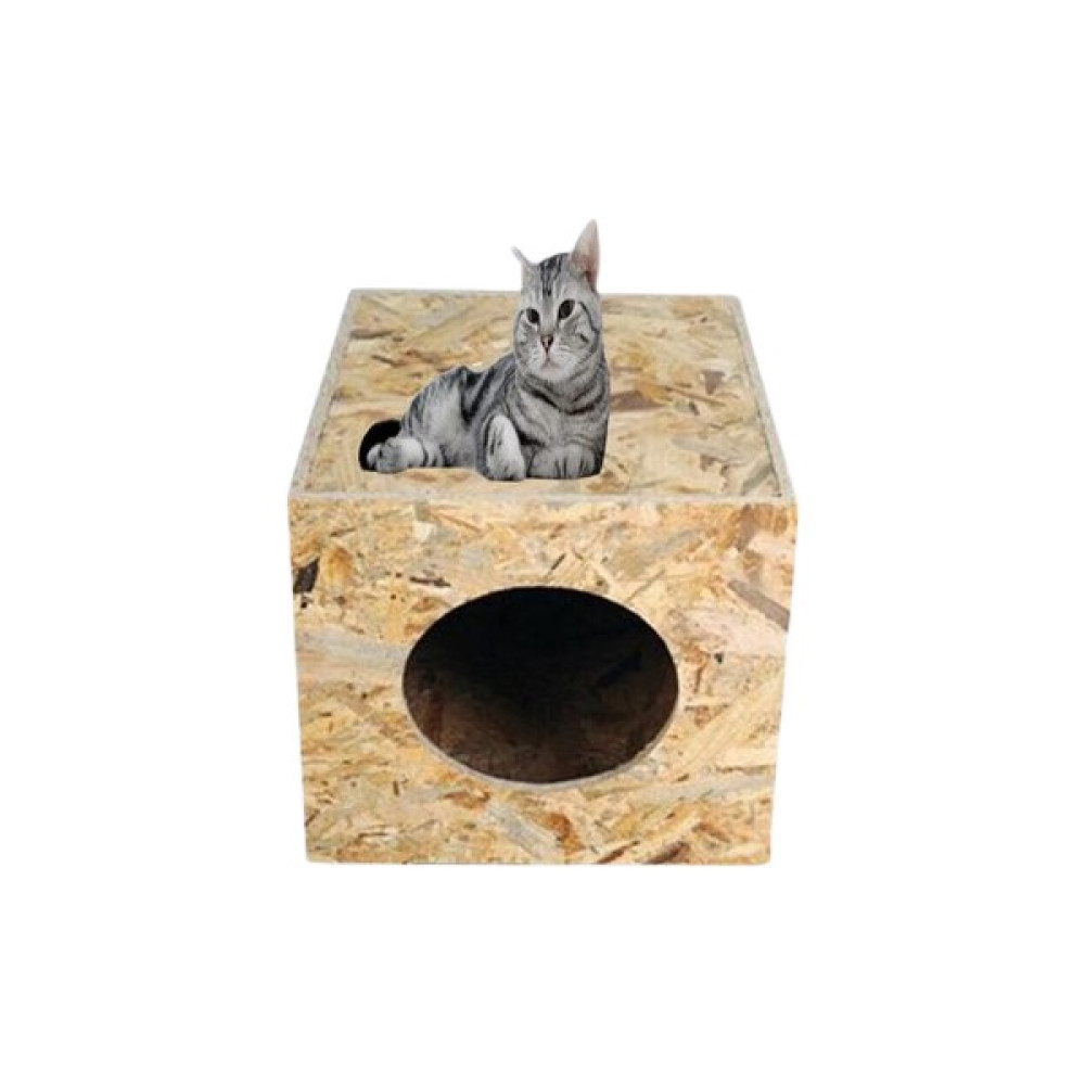 Melada Kedi Evi Dış Ortam Uygun Ahşap Kedi Evi Osb 40X30X30 cm Evcil Hayvan Ürünleri Fiyatı