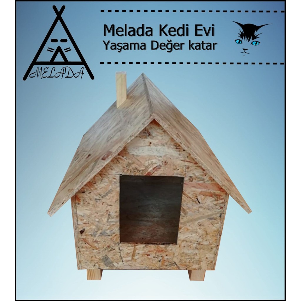 Melada Mobilya Kedi Evi Dış Ortam Uygun Ahşap Kedi Evi Osb 50x50x35 cm Evcil Hayvan Ürünleri Fiyatı