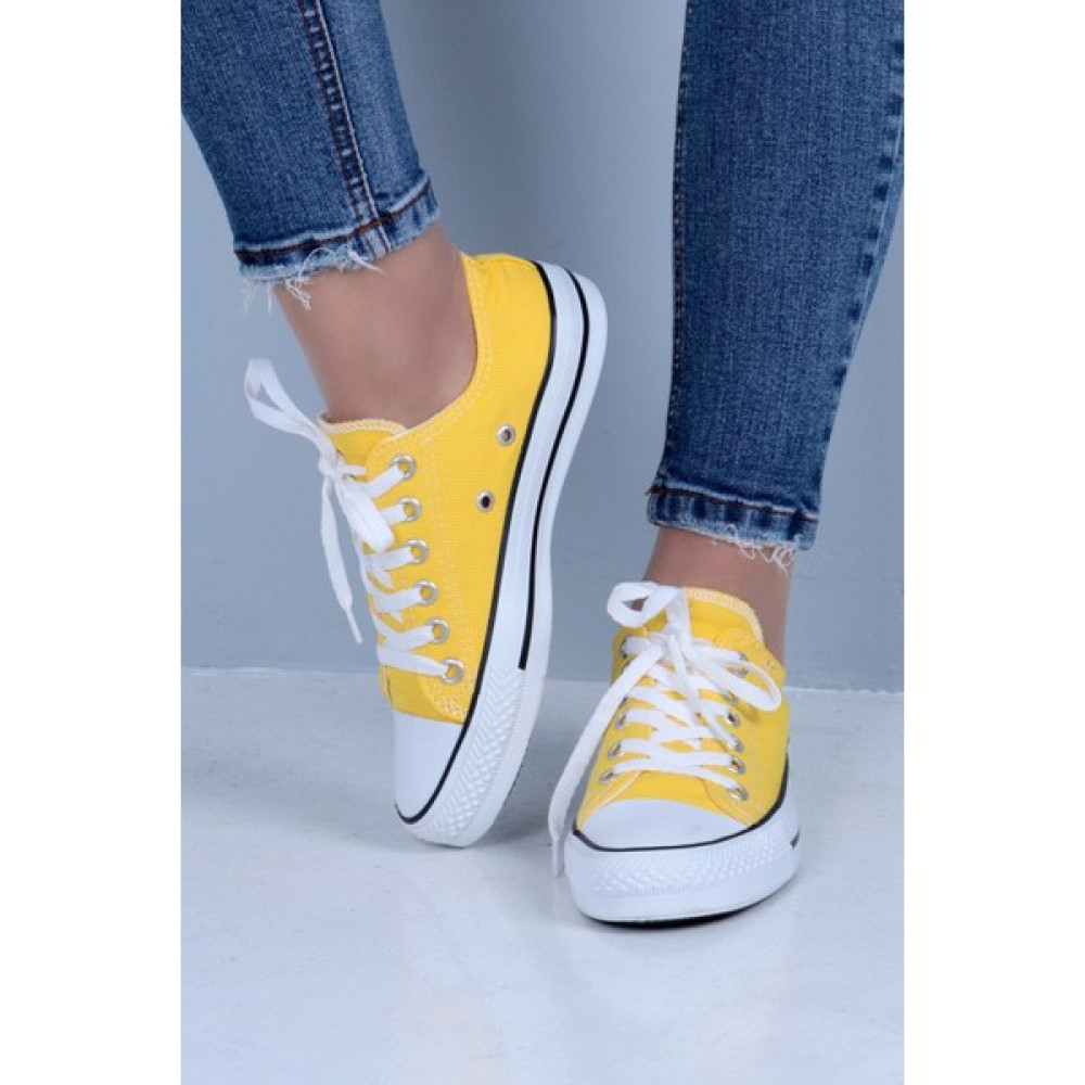 Melen Shoes SkyHike Keten Sarı Kısa Rahat Sneaker Spor Ayakkabı Spor Ayakkabı Fiyatı