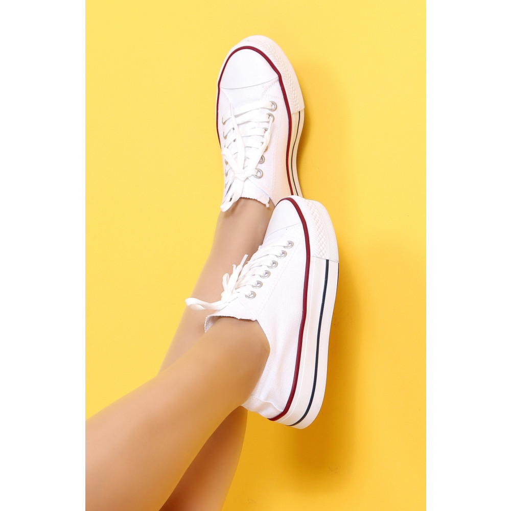 Melen Shoes Skywalk Beyaz Yüksek Taban Sneaker Spor Ayakkabı 36 Beden Spor Ayakkabı Fiyatı