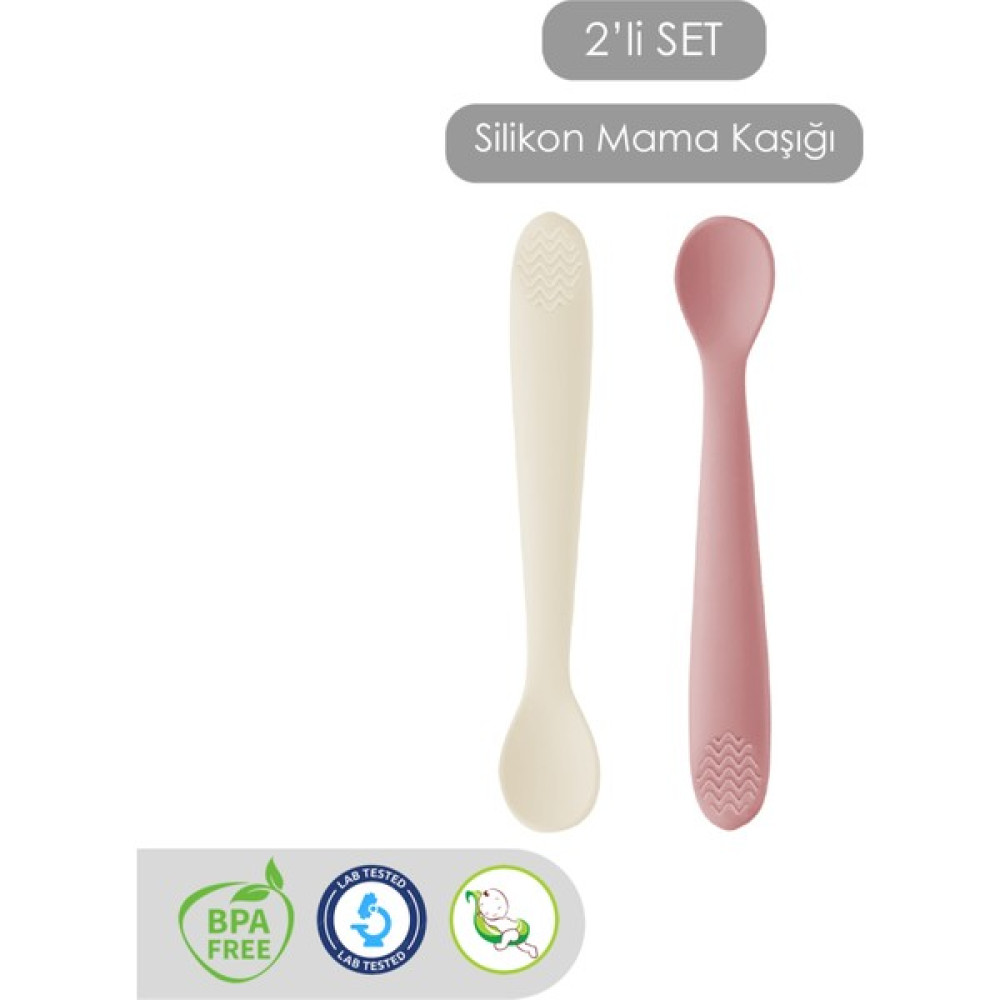 Meleni Baby 2'li Diş Kaşıyıcı Bebek Mama Kaşığı - Silikon Mama Kaşığı - Krem Mama Seti Fiyatı