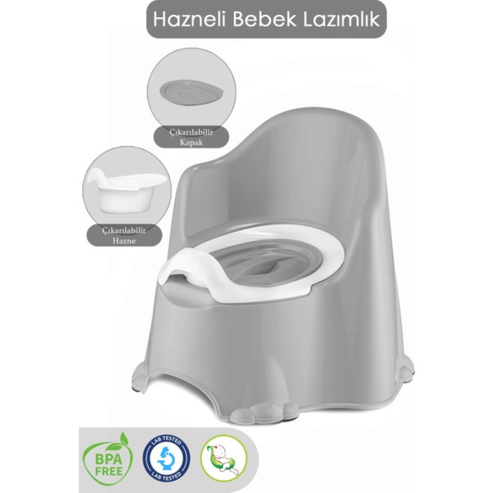 Meleni Baby Comfort Taşınabilir Lazımlık – Çocuk Tuvalet Eğitimi Alıştırma Lazımlığı Gri Bebek Lazımlık Fiyatı