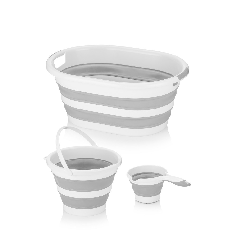 Meleni Home 3lü Set Katlanabilir Çamaşır Sepeti Katlanabilir Akordiyon Su Kovası Çamaşır Sepeti Fiyatı