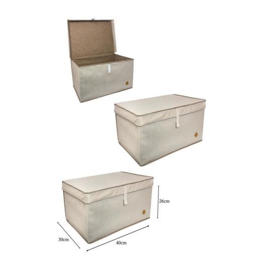 Meleni Home 40 X 30 X 26 Cm Kahverengi 5 Adet Kapaklı Çok Amaçlı Hurç Saklama Kutusu